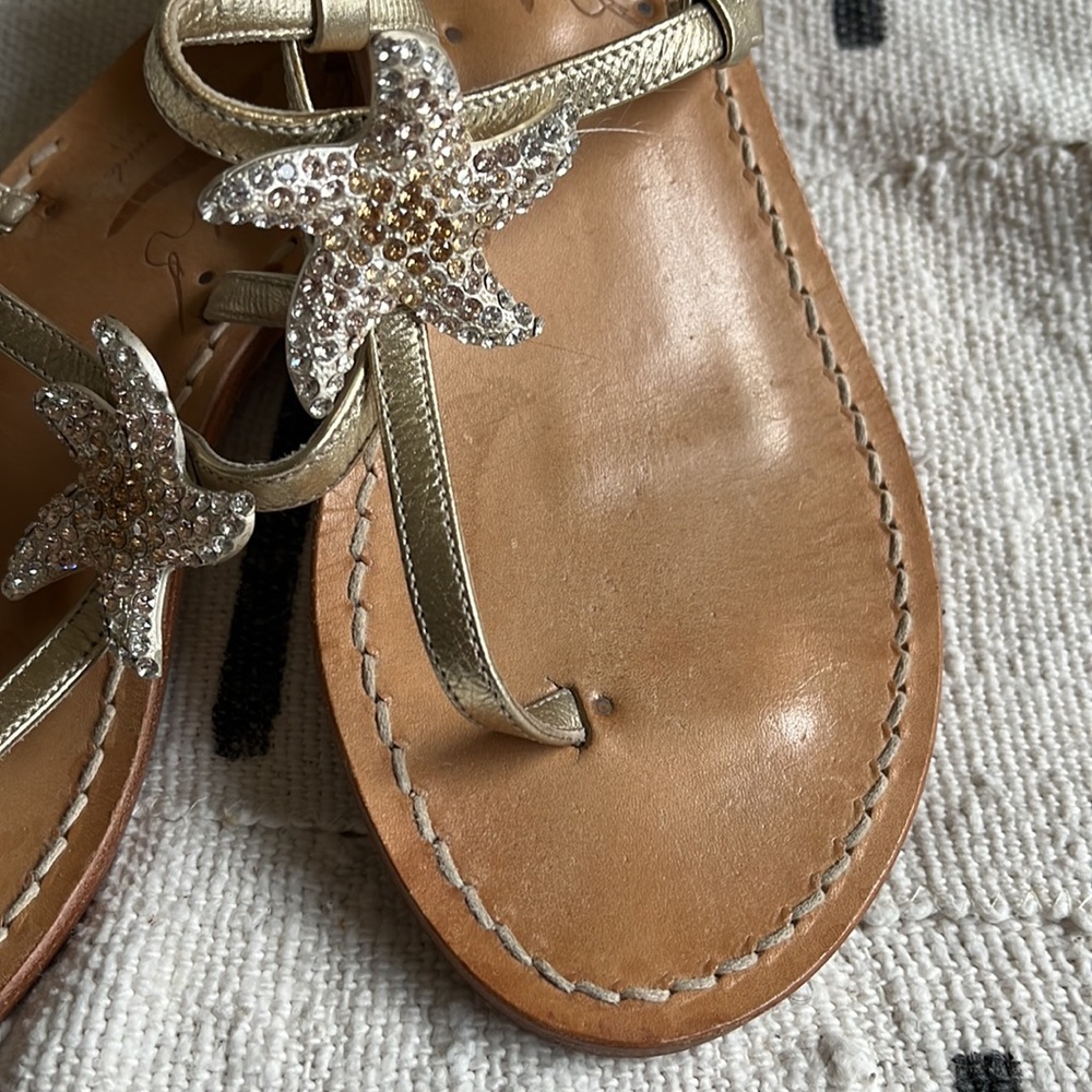 CAPRITOUCH 100% leather hand made Italian sandals with a sea star ⭐️ - Picture 5 of 8